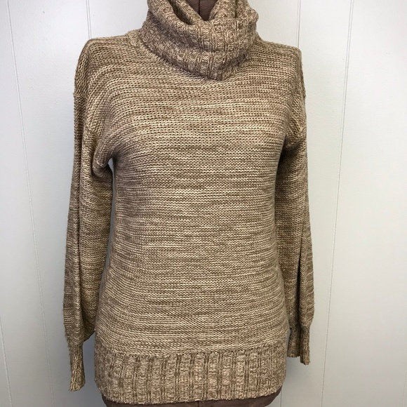 Cozy Tan Turtleneck Sweater - Picture 1 of 8